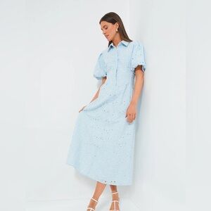 Light Blue Eyelet Midi Dress - Tuckernuck Delaney Dress